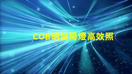 COB明裝筒燈高效照明解決方案的選擇,你準備好了嗎