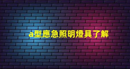 a型應急照明燈具了解選購a型應急照明燈具的關鍵要素