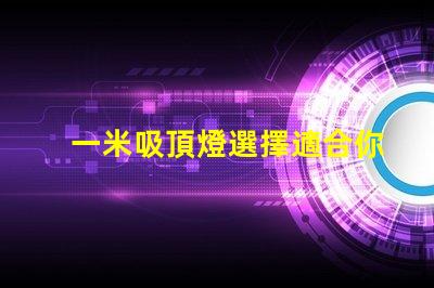一米吸頂燈選擇適合你空間的完美照明解決方案