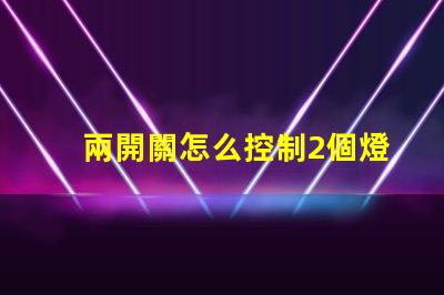 兩開關怎么控制2個燈燈光控制方案及其應用