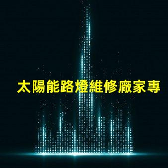 太陽能路燈維修廠家專業服務,快速響應,保障您的安全