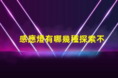 感應燈有哪幾種探索不同類型感應燈的專業指南