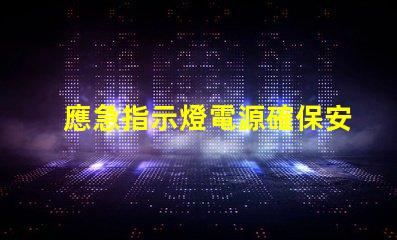 應急指示燈電源確保安全的選擇與選購指南