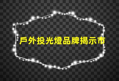 戶外投光燈品牌揭示市場領先品牌的秘密