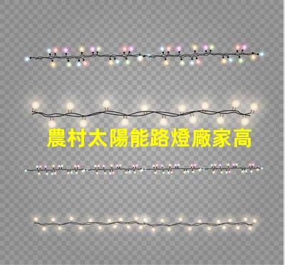 農村太陽能路燈廠家高效光源與節能解決方案