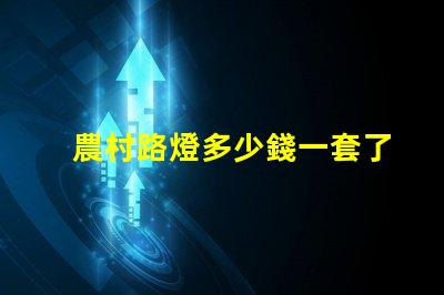 農村路燈多少錢一套了解農村路燈整體投資預算